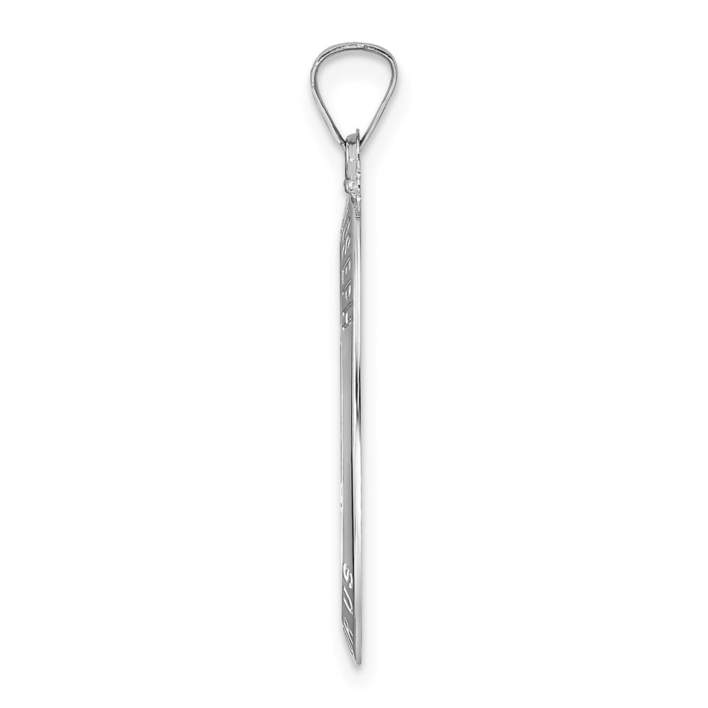 FJC Finejewelers 14 kt White Gold Themed Polished Saint Joseph Oval Solid Medal Charm 30 mm x 16 mm