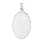 FJC Finejewelers 14 kt White Gold Themed Polished Saint Joseph Oval Solid Medal Charm 30 mm x 16 mm