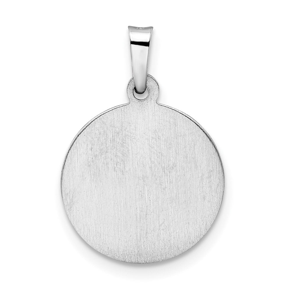 FJC Finejewelers 14 kt White Gold Polished and Satin Hollow St Jude Thaddeus Medal Charm 21 mm x 14 mm