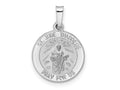 FJC Finejewelers 14 kt White Gold Polished and Satin Hollow St Jude Thaddeus Medal Charm 21 mm x 14 mm