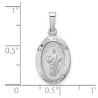 FJC Finejewelers 14 kt White Gold Polished and Satin Hollow Oval St Jude Thaddeus Medal 22 mm x 11 mm
