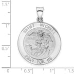 FJC Finejewelers 14 kt White Gold Polished and Satin Hollow St Michael Medal Charm 33 mm x 25 mm