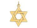 FJC Finejewelers 14 kt Yellow Gold Polished Solid Star of David Charm 32 x 26 mm