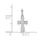 FJC Finejewelers 14 kt White Gold Themed CZ Cross Charm 17 mm x 8 mm