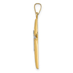 FJC Finejewelers 14 kt Two Tone Gold Polished Solid Double Cross Charm 32 x 18 mm