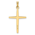 FJC Finejewelers 14 kt Two Tone Gold Polished Solid Double Cross Charm 32 x 18 mm