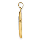 FJC Finejewelers 14 kt Two Tone Gold Polished Solid Double Cross Charm 27 x 14 mm