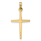 FJC Finejewelers 14 kt Two Tone Gold Polished Solid Double Cross Charm 27 x 14 mm