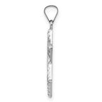 FJC Finejewelers 14 kt White Gold Polished and Textured Solid Star of David Charm 26 mm x 20 mm