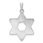 FJC Finejewelers 14 kt White Gold Polished and Textured Solid Star of David Charm 26 mm x 20 mm