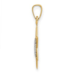 FJC Finejewelers 14 kt Two Tone Gold Polished Solid Star and Torah Charm 23 x 14 mm