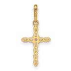 FJC Finejewelers 14 kt Yellow Gold CZ Cross Charm 20 x 9 mm
