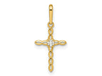 FJC Finejewelers 14 kt Yellow Gold CZ Cross Charm 20 x 9 mm