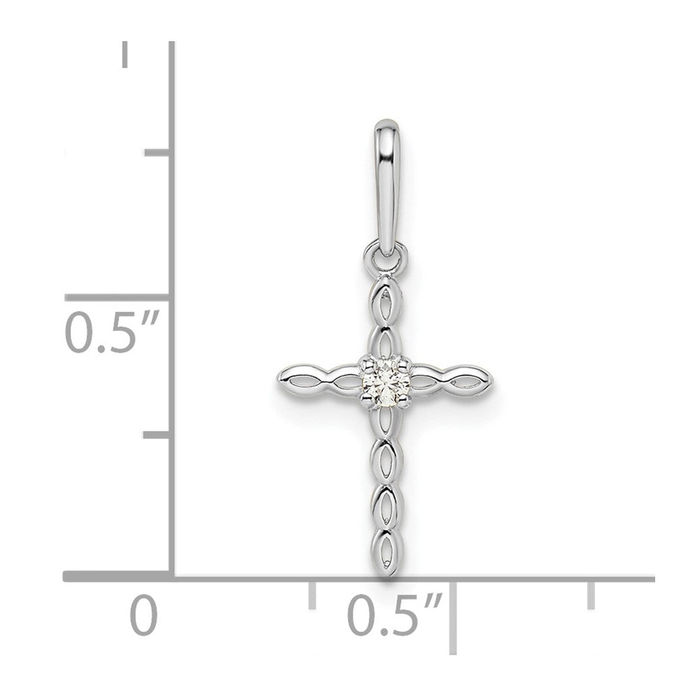 FJC Finejewelers 14 kt White Gold CZ Cross Charm 20 mm x 9 mm