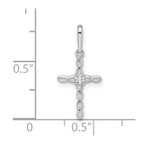FJC Finejewelers 14 kt White Gold CZ Cross Charm 20 mm x 9 mm