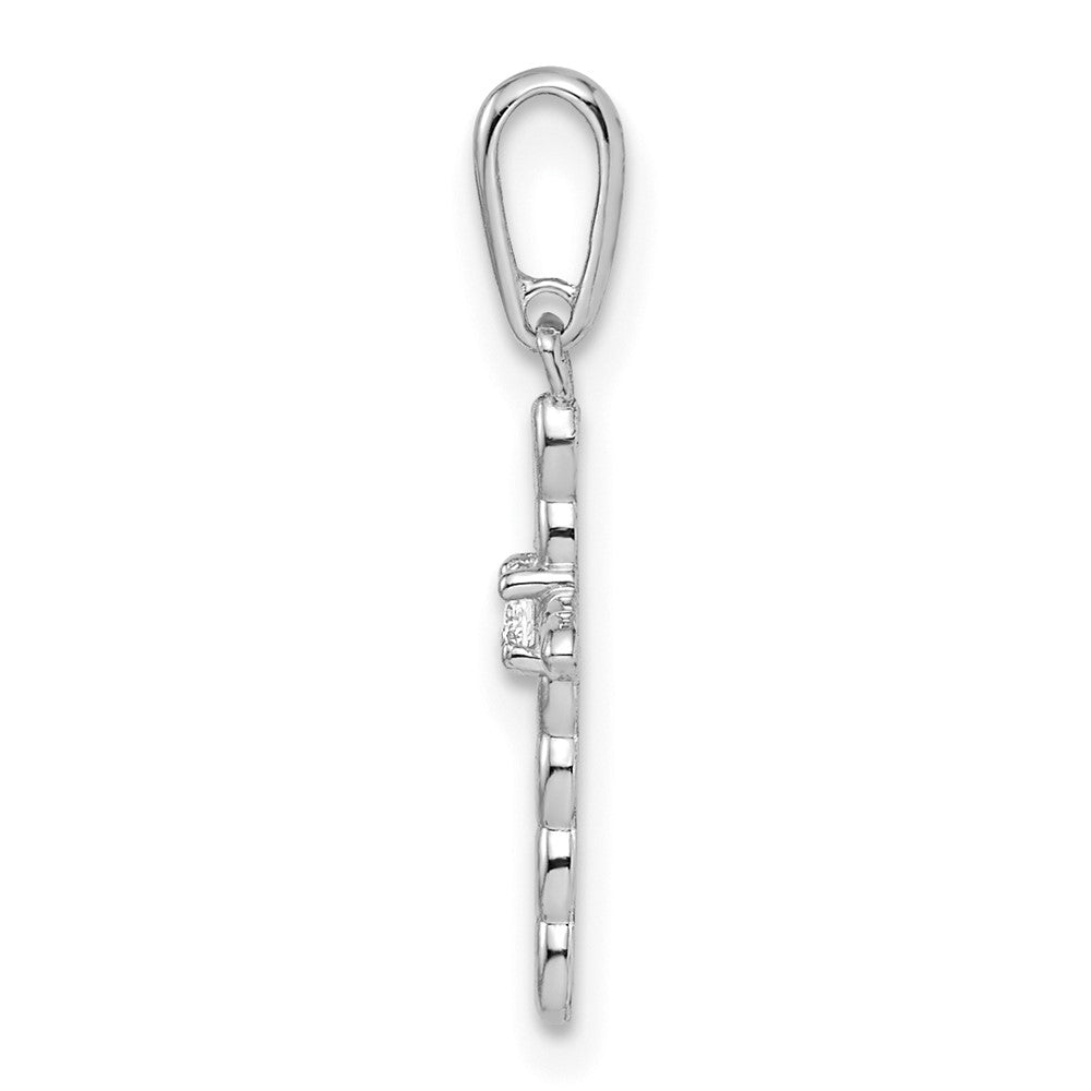 FJC Finejewelers 14 kt White Gold CZ Cross Charm 20 mm x 9 mm