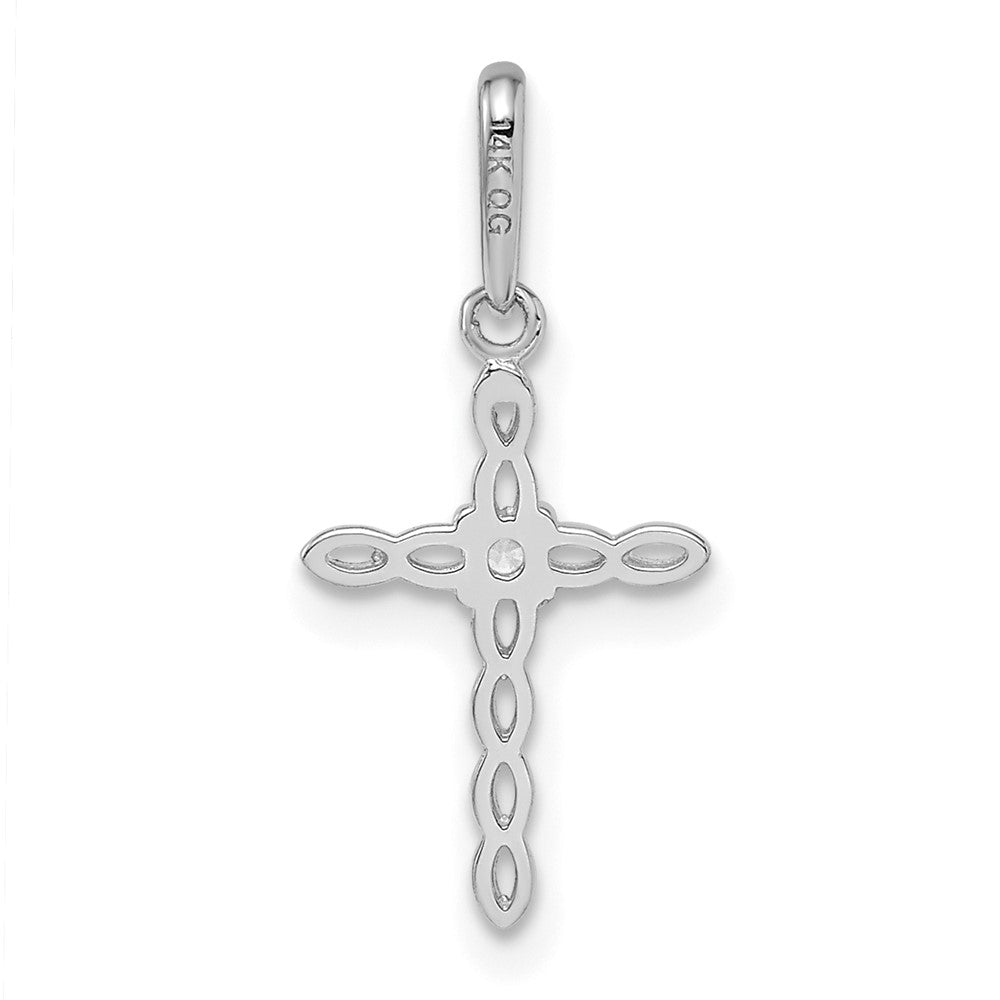 FJC Finejewelers 14 kt White Gold CZ Cross Charm 20 mm x 9 mm