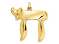 FJC Finejewelers 14 kt Yellow Gold Polished Hollow Chai Symbol Charm 33 x 33 mm
