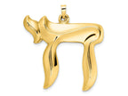 FJC Finejewelers 14 kt Yellow Gold Polished Hollow Chai Symbol Charm 33 x 33 mm