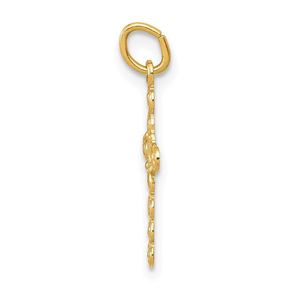 FJC Finejewelers 14 kt Yellow Gold Small Polished Cross Charm 19 x 10 mm