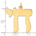 FJC Finejewelers 14 kt Yellow Gold Polished Solid Chai Symbol Charm 30 x 28 mm