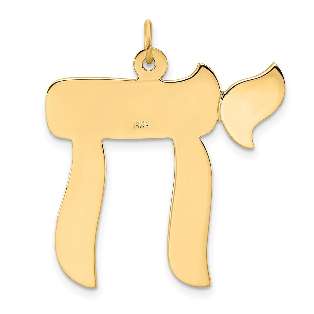 FJC Finejewelers 14 kt Yellow Gold Polished Solid Chai Symbol Charm 30 x 28 mm