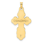 FJC Finejewelers 14 kt Yellow Gold Polished Eastern Orthodox Blue Enamel Solid Cross Charm 33 x 17 mm