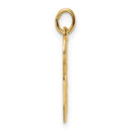 FJC Finejewelers 14 kt Yellow Gold Polished and Textured Solid Chai Symbol Charm 22 x 20 mm