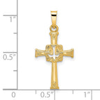 FJC Finejewelers 14 kt Yellow Gold Polished Cut Out Solid Dove Cross Charm 27 x 13 mm