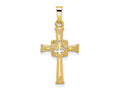 FJC Finejewelers 14 kt Yellow Gold Polished Cut Out Solid Dove Cross Charm 27 x 13 mm