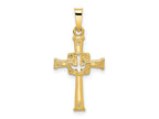 FJC Finejewelers 14 kt Yellow Gold Polished Cut Out Solid Dove Cross Charm 27 x 13 mm