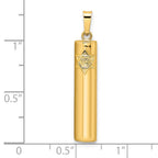 FJC Finejewelers 14 kt Yellow Gold Polished Hollow Mezuzah with Star of David Charm 32 x 5 mm