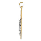 FJC Finejewelers 14 kt Two Tone Gold Polished Solid INRI Crucifix Charm 36 x 20 mm