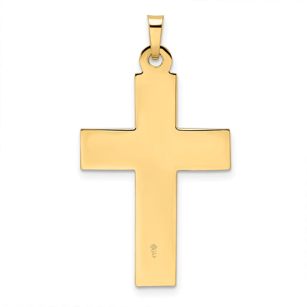 FJC Finejewelers 14 kt Two Tone Gold Polished Solid INRI Crucifix Charm 36 x 20 mm