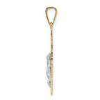 FJC Finejewelers 14 kt Two Tone Gold Solid Crucifix Charm 28 x 16 mm