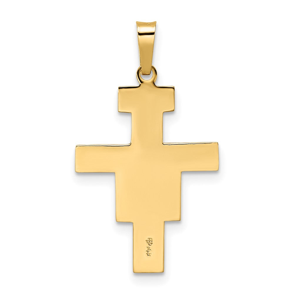 FJC Finejewelers 14 kt Two Tone Gold Solid Crucifix Charm 28 x 16 mm