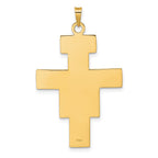 FJC Finejewelers 14 kt Two Tone Gold Polished Fancy Solid Cross Charm 41 x 24 mm