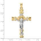 FJC Finejewelers 14 kt Two Tone Gold Solid INRI Crucifix Charm 53 x 29 mm