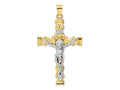 FJC Finejewelers 14 kt Two Tone Gold Solid INRI Crucifix Charm 53 x 29 mm