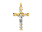 FJC Finejewelers 14 kt Two Tone Gold Solid INRI Crucifix Charm 53 x 29 mm