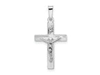 FJC Finejewelers 14 kt White Gold  Polished Solid INRI Striped Crucifix Cross Charm 27 mm x 13 mm