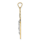 FJC Finejewelers 14 kt Two Tone Gold Polished Solid INRI Crucifix Charm 32 x 16 mm