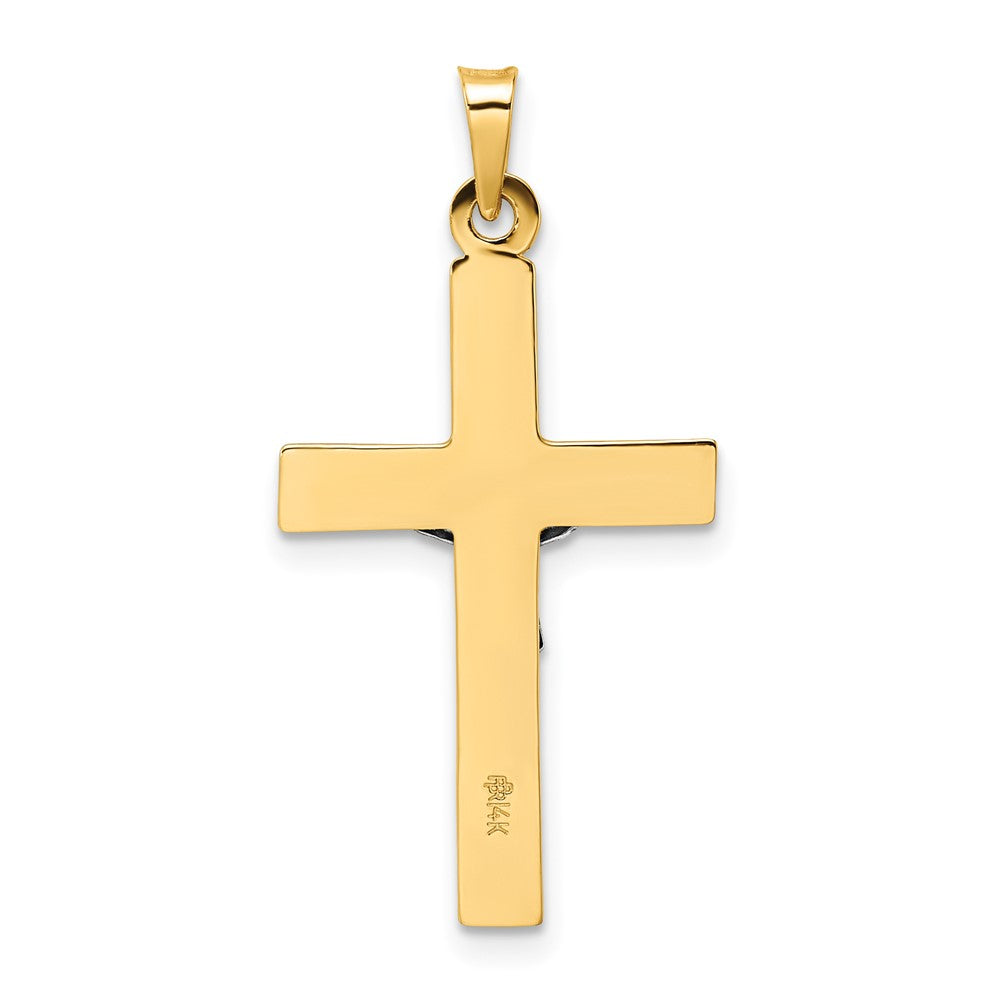 FJC Finejewelers 14 kt Two Tone Gold Polished Solid INRI Crucifix Charm 32 x 16 mm