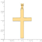 FJC Finejewelers 14 kt Yellow Gold Polished Solid Cross Charm 47 x 26 mm