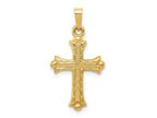 FJC Finejewelers 14 kt Yellow Gold Hollow Fleur De Lis Cross Charm 28 x 15 mm