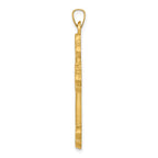 FJC Finejewelers 14 kt Yellow Gold Hollow Cross Charm 42 x 26 mm