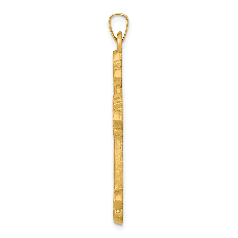 FJC Finejewelers 14 kt Yellow Gold Hollow Cross Charm 42 x 26 mm