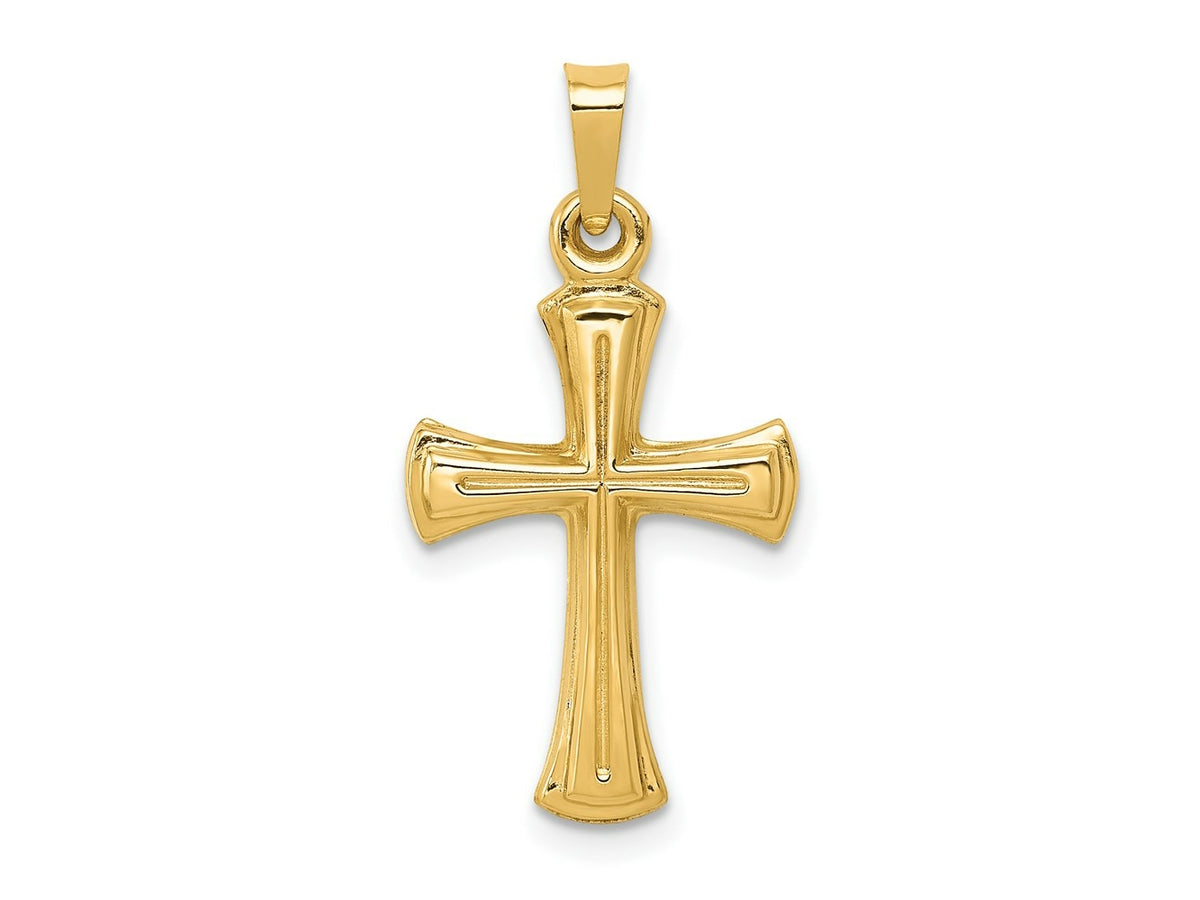 FJC Finejewelers 14 kt Yellow Gold Hollow Cross Charm 27 x 14 mm