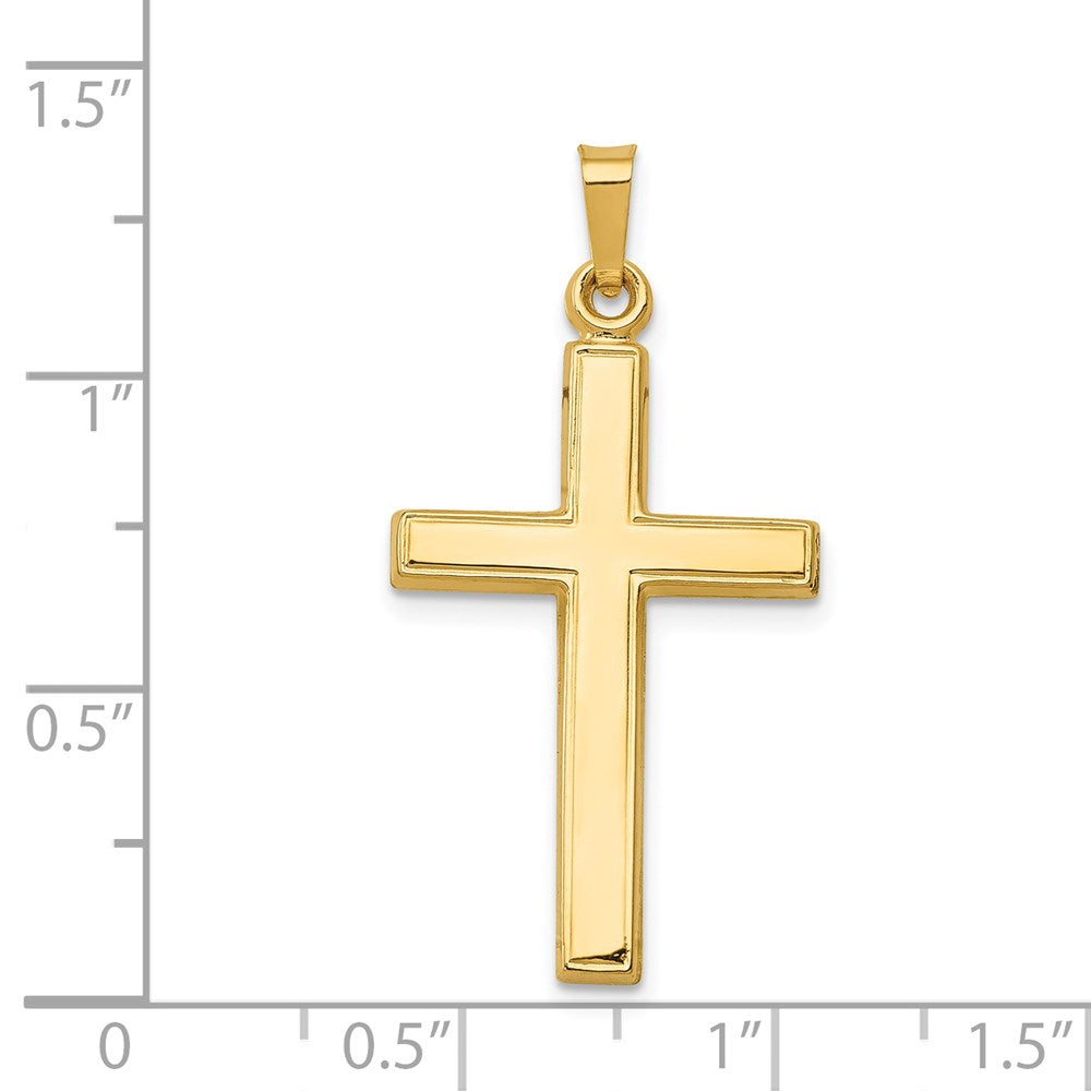 FJC Finejewelers 14 kt Yellow Gold Hollow Cross Charm 33 x 11 mm