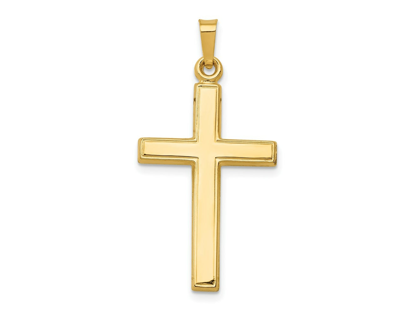FJC Finejewelers 14 kt Yellow Gold Hollow Cross Charm 33 x 11 mm